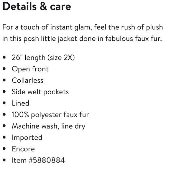 Anthropologie A+ Sanctuary starry night faux fur jacket NWT size 1X - Picture 7 of 12